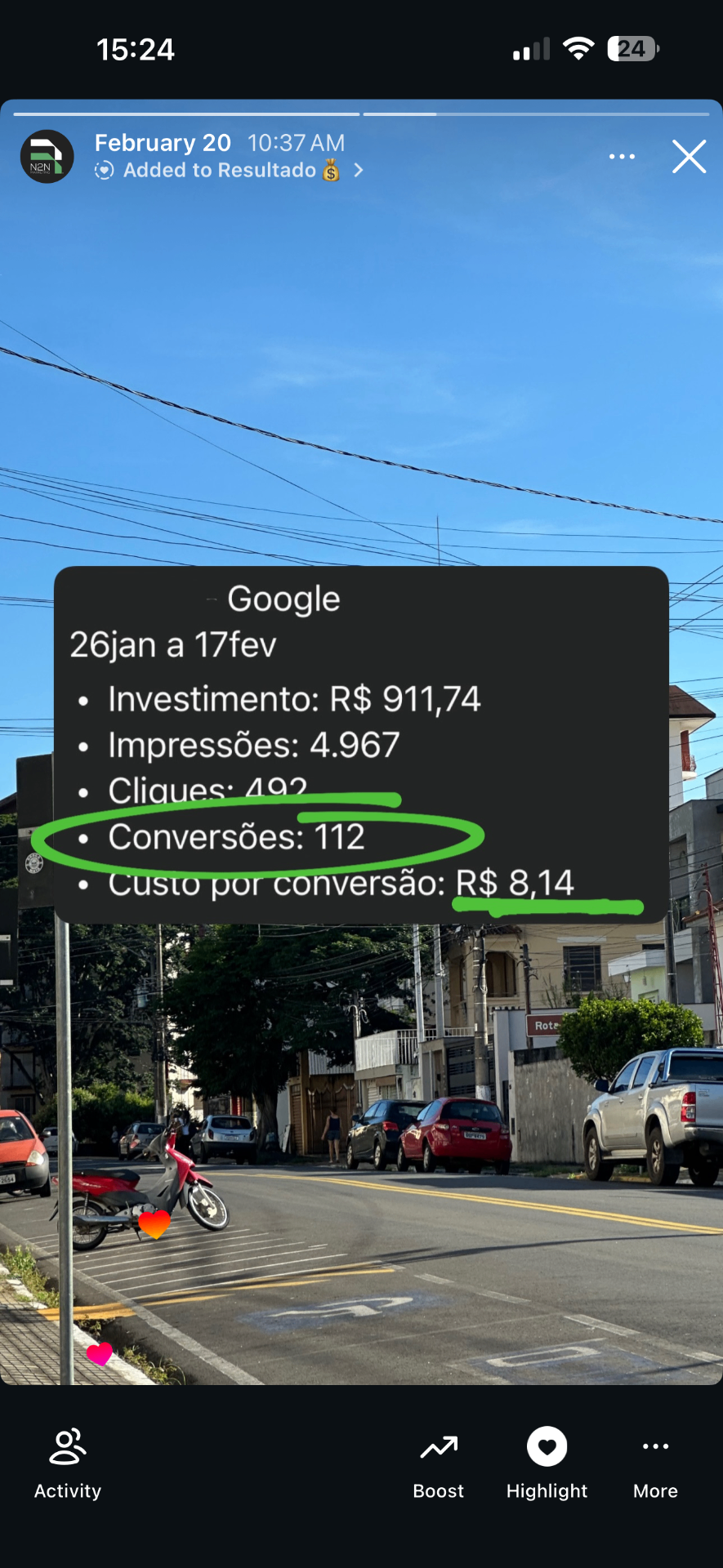 Resultado N2N — Tráfego Google